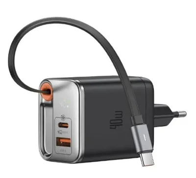 Mcdodo CH-4281 40W GaN Şarj Adaptörü Dahili Geri Çekilebilir Kablolu