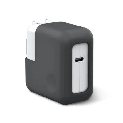 Elago Apple MacBook Güç Adaptörü Koruyucu Silikon Kılıf - Koyu Gri
