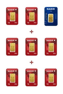 Nadir Gold 24 Ayar 10,5 Gram Külçe Altın (1 Adet 2,5 Gram Külçe Altın + 8 Adet 1 Gram Külçe Altın )
