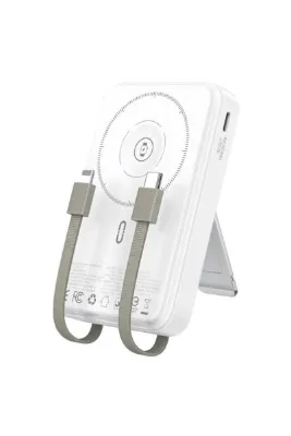 Totu PB-1019 10000 mAh Standlı ve Kendinden Kablolu 20W PD QC 3.0 MagSafe Manyetik Kablosuz Hızlı Şarj Destekli Slim Powerbank