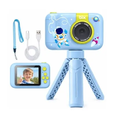 Bix Kids X101 1080P Ekranlı Dönebilen Flip Başlıklı Çocuk Kamerası Mavi