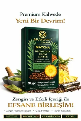 Muwest Naturel Matcha Bromelain Kahve Premium Seri
