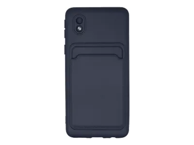 NEWFACE Samsung Galaxy A01 Core Uyumlu Kelvin Kartvizitli Silikon Telefon Kılıfı Lacivert