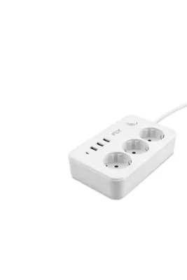 Skygo Termal Akım Korumalı Uzatma Kablosu 3 Priz + 3X Usb 2.1A Anahtarlı 2 M - Beyaz 3406-01