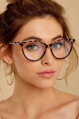 Chunky Frame Sırıus Cat Eye Leopar Mavı Işık Korumalı Blue Block Gözlük