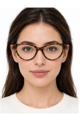 Toz Vintage Azire Leopar Desenli Optik Uyumlu Vintage Retro Kedi Gözlük