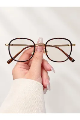 PİYESBOUTİQUE Aura Oval 47 Ekartman Metal Şeffaf Kadın Erkek Unisex Mavi Işık Korumalı Ekran Gözlüğü Gözlük