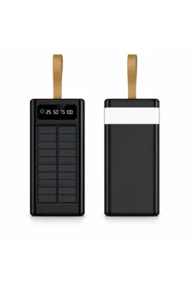 Moxti 30000mAh Güneş Enerjili Powerbank | PD 22.5W Şarj | Dahili Type-C & Lightning Kablo