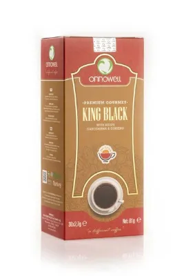 ONNOWELL Premium Gourmet King Black Coffee – Reishi Ganoderma Ve Ginseng Içerikli Premium Kahve