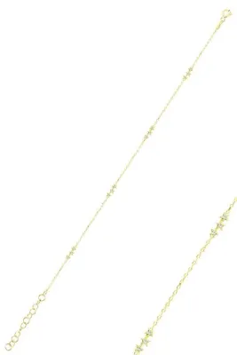 Söğütlü Silver Gümüş altın yaldızlı zirkon taşlı kayan yıldız bileklik SGTL12503GOLD