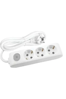 VİKO Ml-90117301 Multi-let 3lü Anahtarlı Çocuk Korumalı Topraklı 1 Metre Kablolu Grup Priz