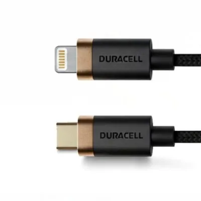 Duracell Type-C to Lightning 1 metre Kevlar Örgülü Hızlı Şarj Kablosu