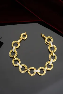 innuendo jewelery 925 Ayar Gümüş Altın Kaplama Samanyolu Bileklik