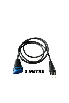 wak SİYAH TEKLİ UZATMA FİŞİ 3X2,5 KABLO 3 METRE