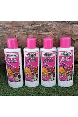 TROPİKAL Bitki Besini 4 Adet 225 ml Çiçekli Bitkilere Özel Çiçek Açtıran Sıvı Gübre Çiçek Çoşturan Vitamin