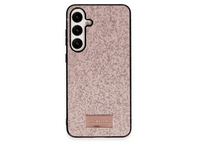 NEWFACE Samsung Galaxy A25 5G Uyumlu Bright Simli Telefon Kılıfı Pembe
