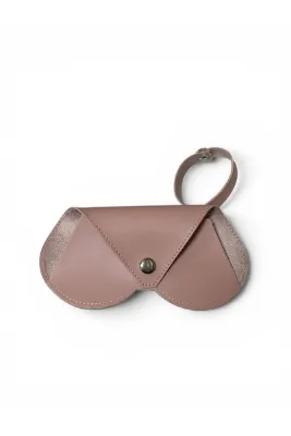 Mia Belt Asılabilir Gözlük Kılıfı Kalp Model Pudra Pembe Suni Deri Çanta Charmı