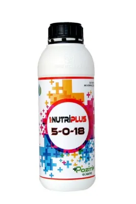 Pozitif Gübre Npnutrıplus 5-0-18 N-k Potasyumlu Sıvı Gübre 1 Litre Iç Dolgunluğu Sağlar Bitki Besini