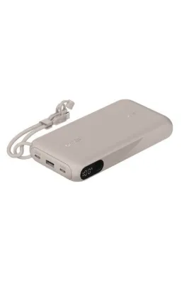 Belkin 20.000 mAh 20W USB-C Dijital Pil Göstergeli, Entegre USB-C Kablolu Powerbank