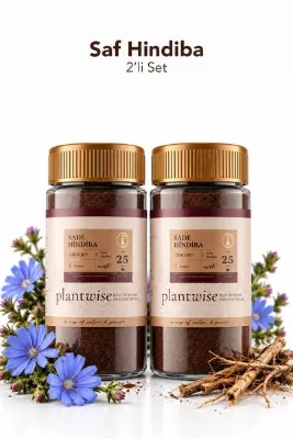 Plantwise 2'li Saf Hindiba Kahvesi | %100 Bitkisel | Kafeinsiz | 100g Cam Kavanoz