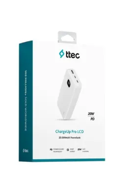 Ttec 20.000 mah powerbank Chargeup pro lcd 20w hızlı şarj 20000 powerbank