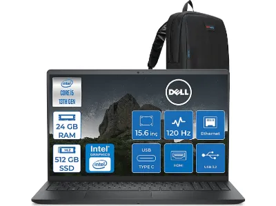 DELL Pro 15 Essential DDR5 FHD Wva IPS PV152501334UF07 Intel Core i5-1334U 24 GB RAM 512 GB SSD 15,6 inç FreeDOS Laptop+Çanta Siyah