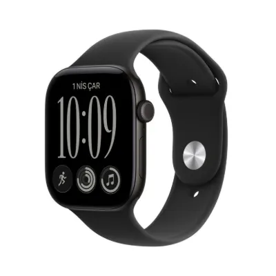 Apple Watch Series 12 GPS 42mm Siyah Alüminyum Kasa ve Siyah Spor Kordon - M/L
