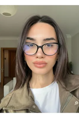 funeyes Nancy Vog Cat eye 56 ekartman çekik Blue block Mavi Işık Korumalı Cam değişebilir Ekran gözlüğü