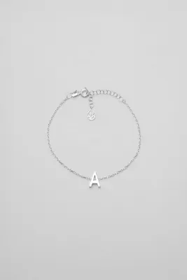 So CHIC... My Story A Harfi 18 Ayar Beyaz Altın Kaplama 18 Cm Gümüş Bileklik