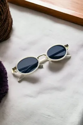 REN EYEWEAR Dina Round Güneş Gözlüğü Unisex Beyaz Oval Çerçeveli /