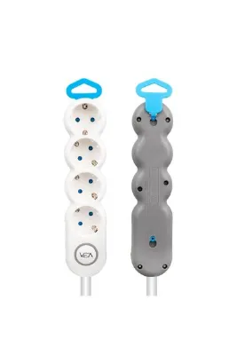 VEA VE-2S4S 4'Lü 1.5 Metre Kablolu Anahtarlı Grup Priz