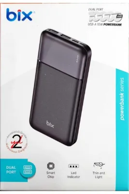 Bix BXPB12 10000mAh Çift USB Çıkışlı ve LED Bildirimli Portatif Powerbank Beyaz