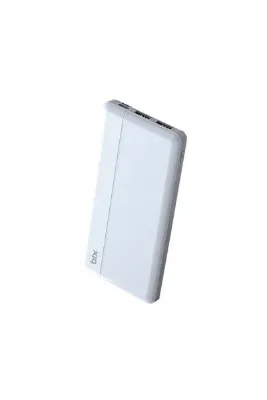 Bix 10000mAh Çift USB Çıkışlı ve LED Bildirimli Portatif Powerbank Beyaz
