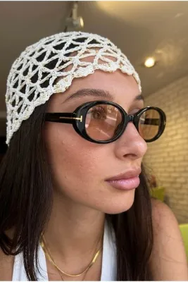 Eyesofia Pearly Cat Eye Siyah Çerçeveli Kahverengi Ultra Hafif Uv400 Filtreli Kadın Güneş Gözlüğü
