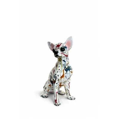 Sofiart Pop Art & Desenli Chihuahua Köpek Biblo