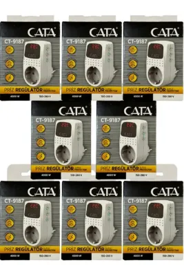 Cata CT-9187 4000W Akım Korumalı Led Göstergeli Priz (8 Adet)