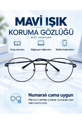 MİSE Numarasız Mavi Işık Koruyucu Siyah Çerçeve Bilgisayar Tablet Telefon Gözlüğü optik cam uygun