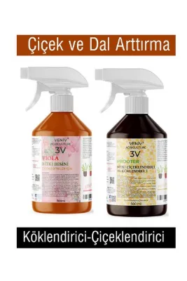 VENİV Çiçeklendirici&Köklendirici Bitki Besini 500+500 ml - 3V Viola & 3V Prooter