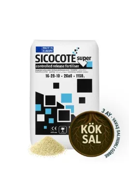 SICOCOTE Super CRF 16-25-10 + 2CaO + 11SO₃ | Kontrollü Salınımlı Granül Gübre | 25 KG | Made in EU