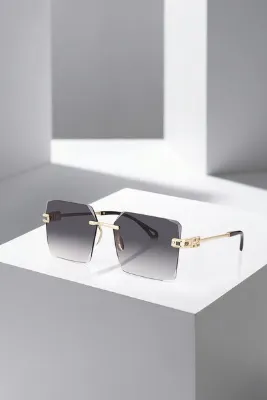 Poloair UV400 Korumalı Kare Degrade Kadın Güneş Gözlüğü Siyah Gold Renk PLG-2125C1