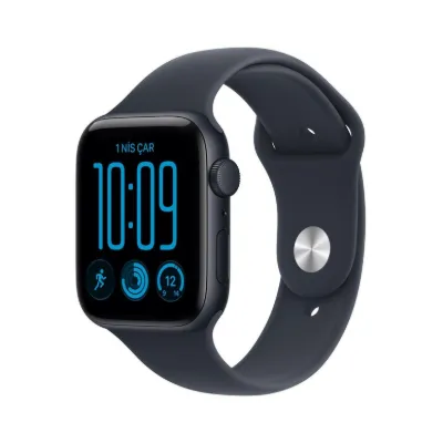 Apple Watch SE 3 GPS 44mm Gece Yarısı Alüminyum Kasa ve Lacivert Spor Kordon - M/L