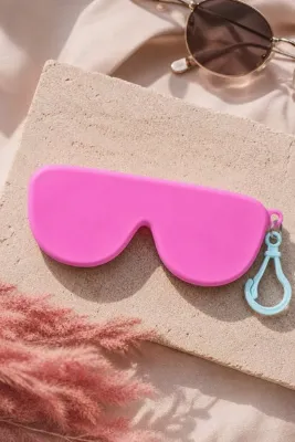 Chunky Frame CarryNest Premium Katlanabilir Pembe Silikon Gözlük Kılıfı Süper Esnek Koruyucu Gözlük Taşıma ve Saklama Kabı