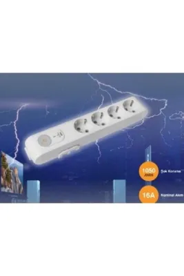VİKO Multi-let Dörtlü 1050j Şok Korumalı Topraklı Kablolu Ç.k. 1,5 Mt