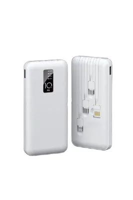 peakaks 10.000 Mah Şarj Göstergeli Dahili Çoklu Kablolu Powerbank, Samsung/ıphone/huawei/oppo Şarz Powerbank