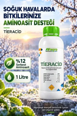 Avagro Tarım Tieracid Gelişim Hızı ve Bitki Stresi İçin Hayvansal Aminoasit Sıvı Gübre 1L
