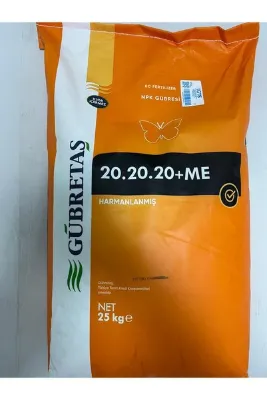 GÜBRETAŞ Azot- Fosfor- Potasyum Içerikli Harmanlanmış Npk Gübresi 20-20-20+Me - 25 Kg