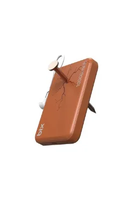 Bix PB121 25W Qi2.2 Kablosuz Magsafe PD 3.0 10000mAh Semi-Solid Bataryalı Hızlı Şarj USB-C Kablolu Powerbank Turuncu
