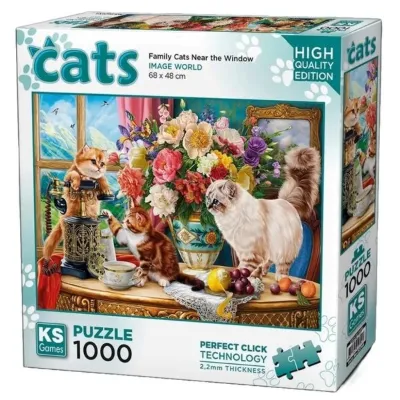 KS Games Family Cats Near The Window Puzzle 1000 Parça 20794