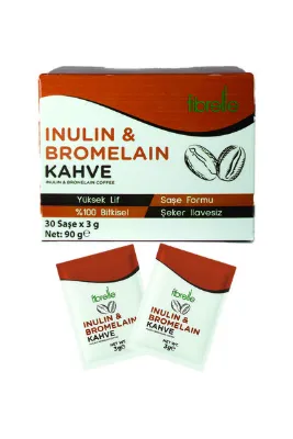 Fibrelle Yeni ürün İnülin-Bromelain Kahve Detox 30 Adet 3 gr Kutu Saşe 90 g