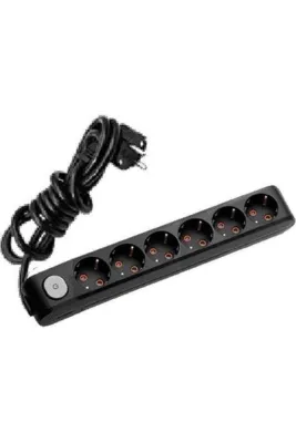 VİKO Multi-Let Altılı Grup Priz Anahtarlı Topraklı 2 Metre Siyah (Çocuk Korumalı) 90137602